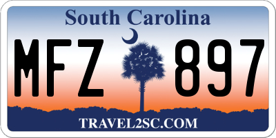 SC license plate MFZ897