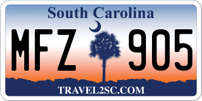 SC license plate MFZ905