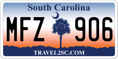SC license plate MFZ906