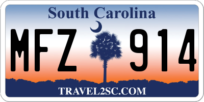SC license plate MFZ914