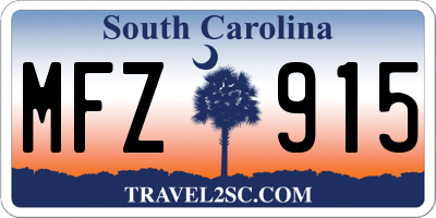SC license plate MFZ915
