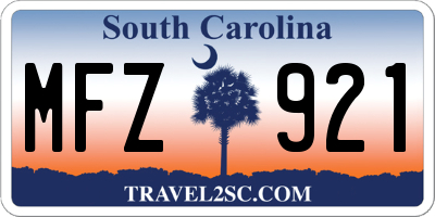 SC license plate MFZ921