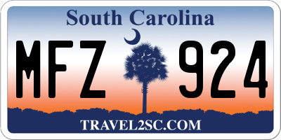 SC license plate MFZ924