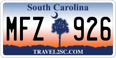 SC license plate MFZ926