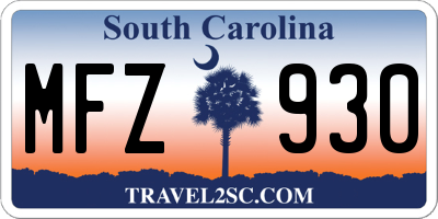 SC license plate MFZ930
