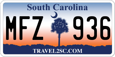 SC license plate MFZ936