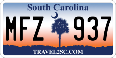 SC license plate MFZ937