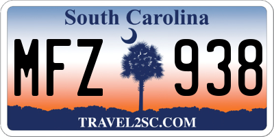 SC license plate MFZ938