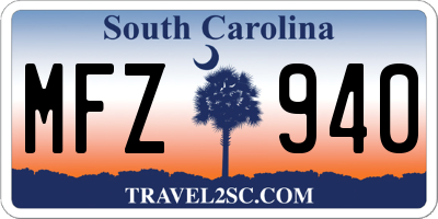 SC license plate MFZ940