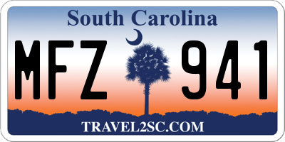 SC license plate MFZ941