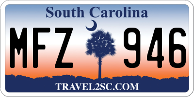 SC license plate MFZ946