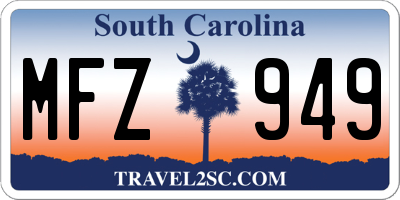 SC license plate MFZ949