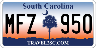 SC license plate MFZ950