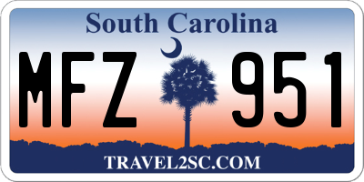 SC license plate MFZ951