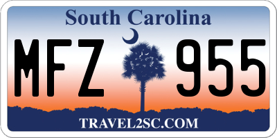 SC license plate MFZ955