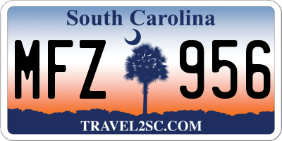 SC license plate MFZ956