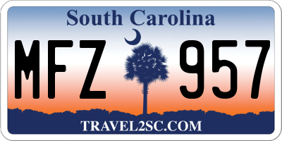 SC license plate MFZ957