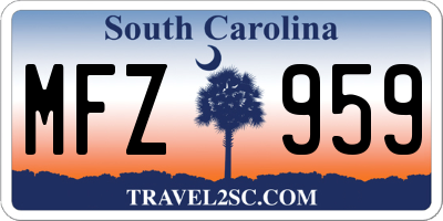 SC license plate MFZ959