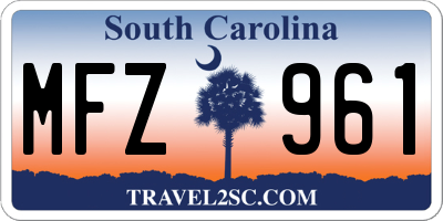 SC license plate MFZ961