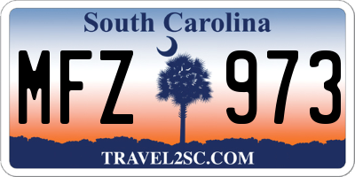 SC license plate MFZ973