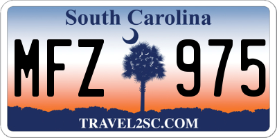 SC license plate MFZ975
