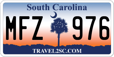 SC license plate MFZ976
