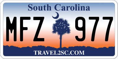 SC license plate MFZ977