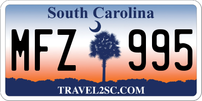 SC license plate MFZ995
