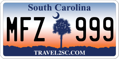 SC license plate MFZ999