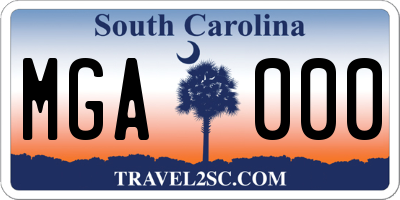 SC license plate MGA000
