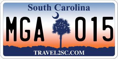 SC license plate MGA015