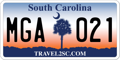 SC license plate MGA021