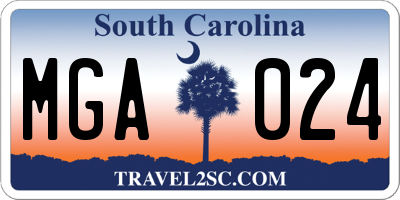 SC license plate MGA024