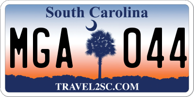 SC license plate MGA044