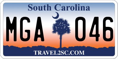 SC license plate MGA046