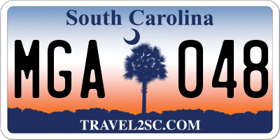 SC license plate MGA048