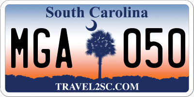 SC license plate MGA050