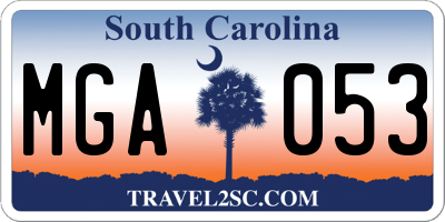 SC license plate MGA053