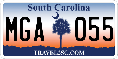 SC license plate MGA055