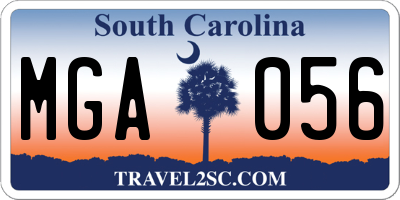 SC license plate MGA056