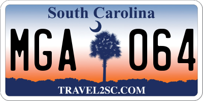 SC license plate MGA064