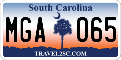 SC license plate MGA065