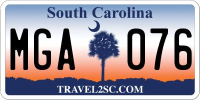 SC license plate MGA076