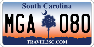 SC license plate MGA080