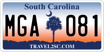 SC license plate MGA081