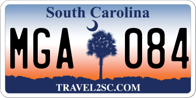 SC license plate MGA084