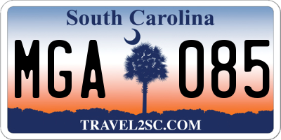 SC license plate MGA085