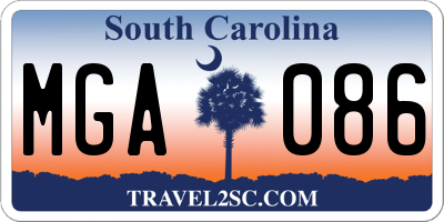 SC license plate MGA086