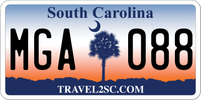 SC license plate MGA088