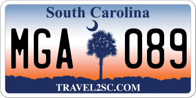 SC license plate MGA089
